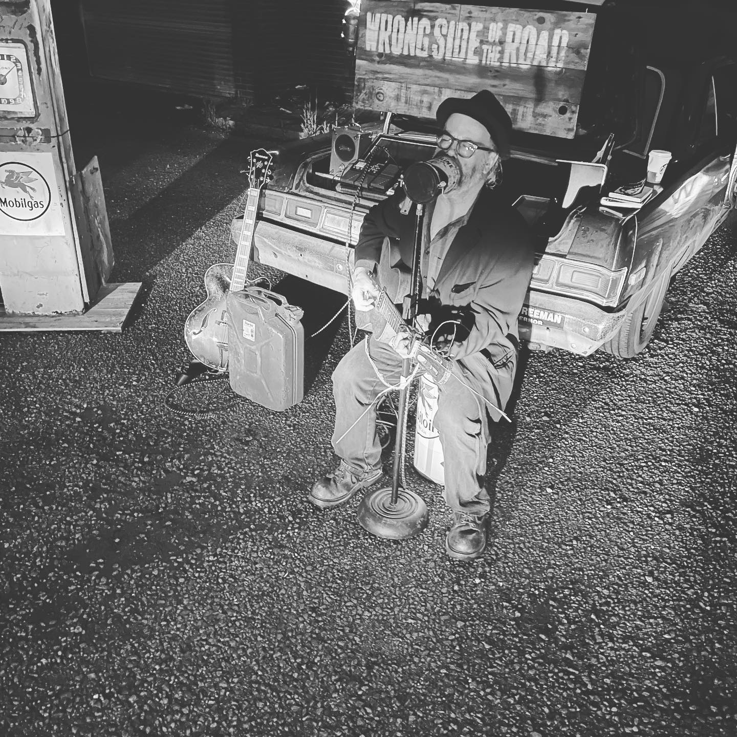 ... WRONG SIDE of the ROAD rusty old road sign